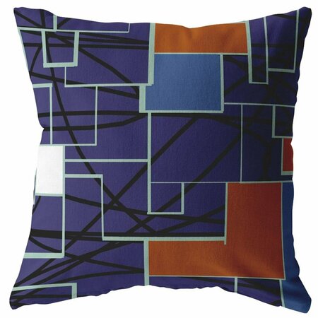 PALACEDESIGNS 16 in. Navy Puzzle Piece Indoor & Outdoor Zippered Throw Pillow PA3099490